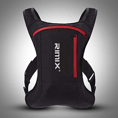 Rimix high-capacity and light riding/outdoor backpack made of reflective material energy LED light (Black)