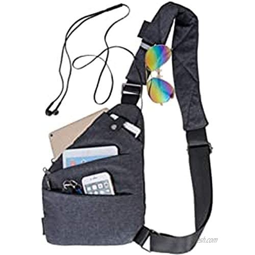 Sling Chest Bag Crossbody Shoulder Backpack Anti Theft Travel Bags Daypack for Men Women Water Resistance (Gray)