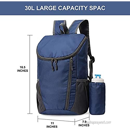 SUKCESO Ultra Lightweight Packable Hiking Daypack. Water Resistant Foldable Backpack for Men Women Outdoor Travel Camping