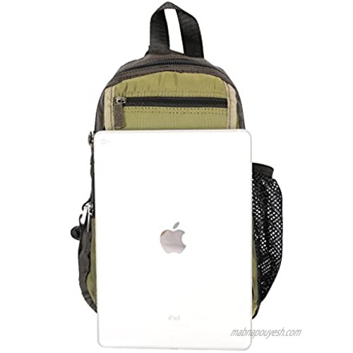 Vanlison Crossbody Sling Bag Backpack Chest Shoulder Bag Unisex Green Fits iPad