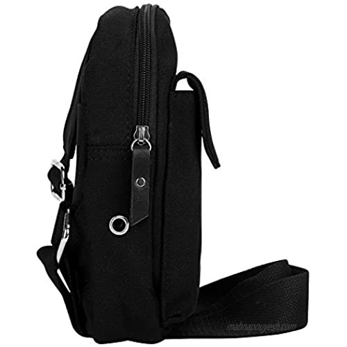 Water Resistant Canvas Sling Bag Multipurpose Crossbody Shoulder Chest Bag One Strap Small Backpack Sidewall Slings Daypack
