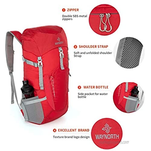 Waynorth 45L Lightweight Packable Travel Hiking Backpack Daypack Camping Daypack Foldable