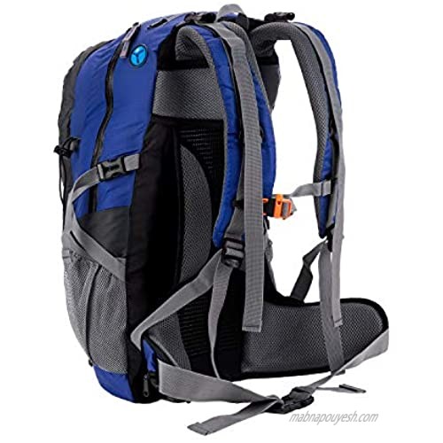 Wind Tour 40L Lightweight Backpack Hiking Rucksack Trekking Climbing Cycling Travel Day pack with Rain Cover (Blue)
