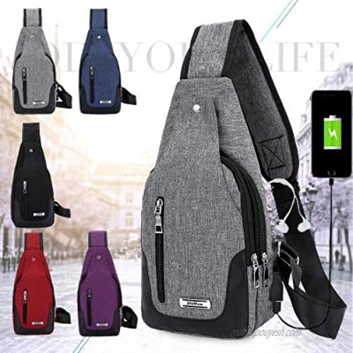 Yeefay Sling Bag Sling Backpack Crossbody Chest Shoulder Bag Small Causal Daypack for Women Men Hiking
