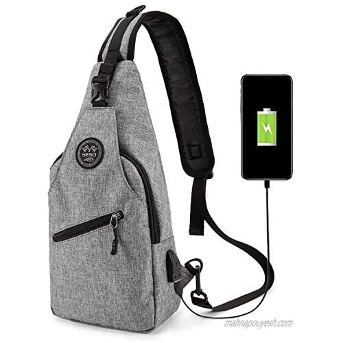YESO Sling Backpack Multi Function Compact Chest Daypack Hiking Travel Crossbody Shoulder Bag for Men and Women