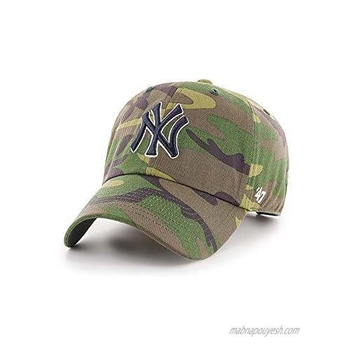 '47 Brand New York Yankees Unwashed Camo Clean Up Slouch Fit Dad Hat