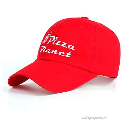 Adult Hat Pizza Planet Donut Embroidered Baseball Cap Adjustable Cotton Dad Hats Sun Hats for Men Women (Red Style 6)