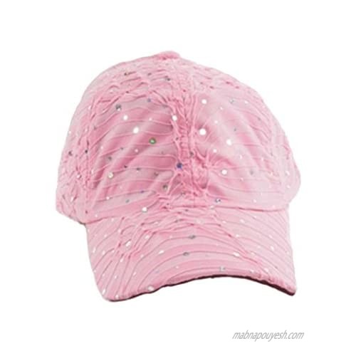 aesthetinc Rhinestone Glitter Sequin Baseball Cap Hat Adjustable