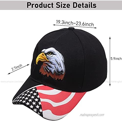 American Flag Baseball Cap Embroidery Adjustable Patriotic American Eagle Daddy Cap