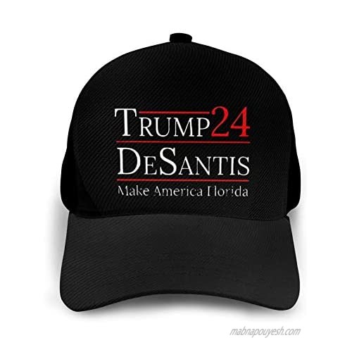 Chinfie Trump Desantis 2024 Hat Adjustable Baseball Cap Unisex Washable Cotton Trucker Cap Dad Hat Black