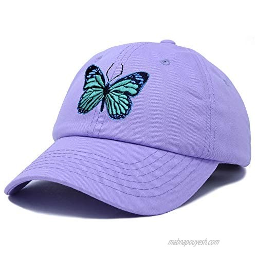 DALIX Exotic Blue Butterfly Hat Womens Gift Embroidered Girls Cap