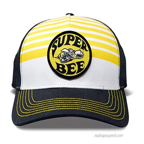Dodge Super Bee Stripes 6 Panel Structured Hat Black