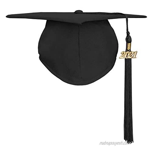 Happy Secret Unisex Matte Graduation Cap with Graduation Tassel Year Charm 2021