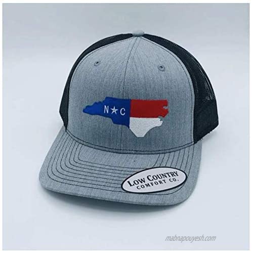 Low Country Comfort Co. Official North Carolina State Flag Adjustable Hat - Embroidered on Richardson 112 Trucker Hat