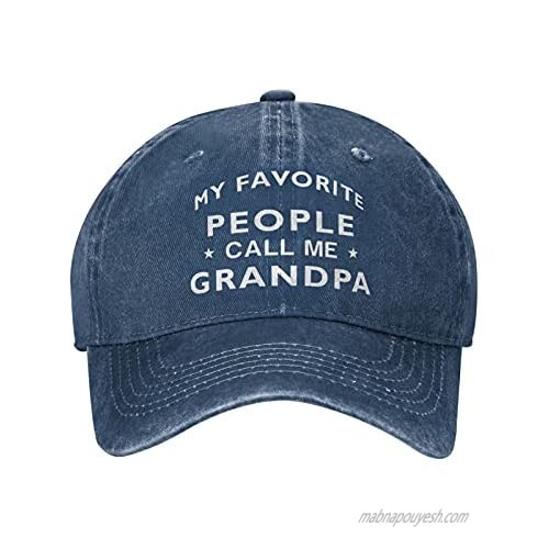 My Favorite People Call Me Grandpa Hat Unisex Dad Cap Adjustable Cowboy Baseball Cap