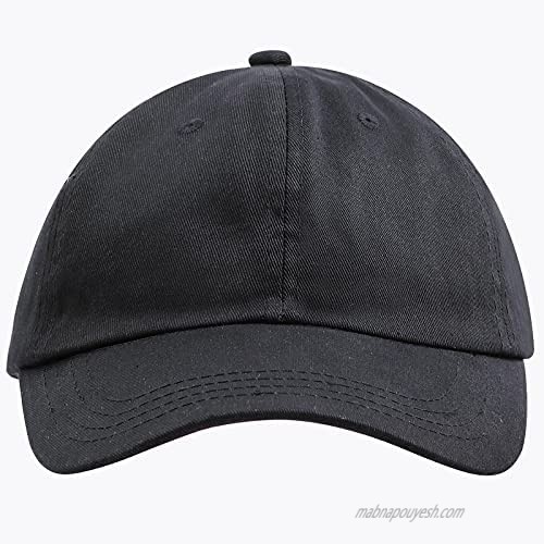 Neeyoo Baseball Cap Adjustable Cotton Ponytail Baseball Hat Women's Relaxed Fit Breathable Classic Sun Hat Black