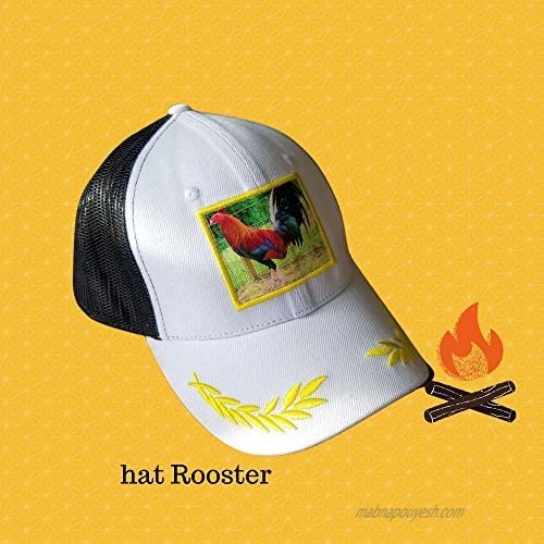 NR NAHW hat Rooster for Men Unisex Animal Mesh Trucker Hat Snapback Square Patch Baseball Caps
