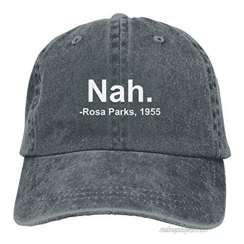OASCUVER Nah. Rosa Parks  1955 Vintage Denim Hat Adjustable Washed Baseball Cap for Men and Women