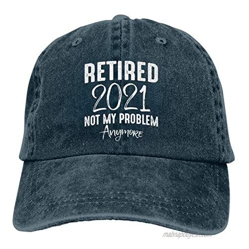 Retired 2021 Not My Problem Anymore Hat Retirement Baseball Cap Adjustable Washable Cotton Trucker Cap