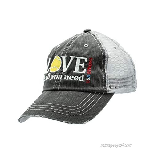 Tennis Addiction Distressed Black Trucker Hat Cap - Love is All You Need