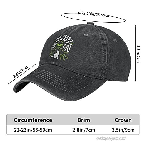 Unisex Baseball Cap Cotton Denim Baseball Hats Brass Buckle Black Cap Fit Curve Brim Hat for Running Hiking Cycling