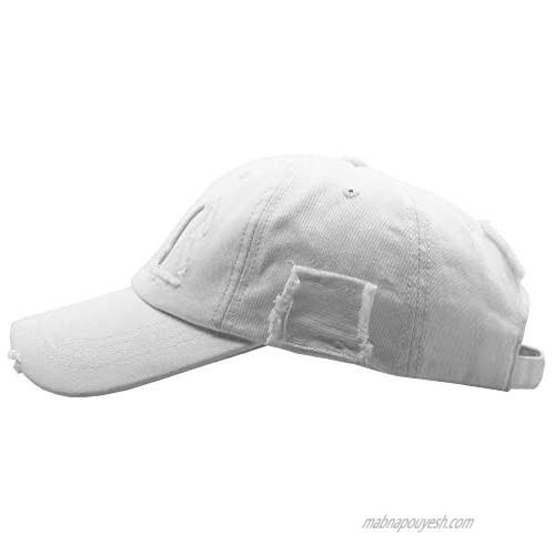 UTOWO Unisex Distressed Baseball-Cap Cotton Baseball-Hat Adjustable Trucker Dad Hat