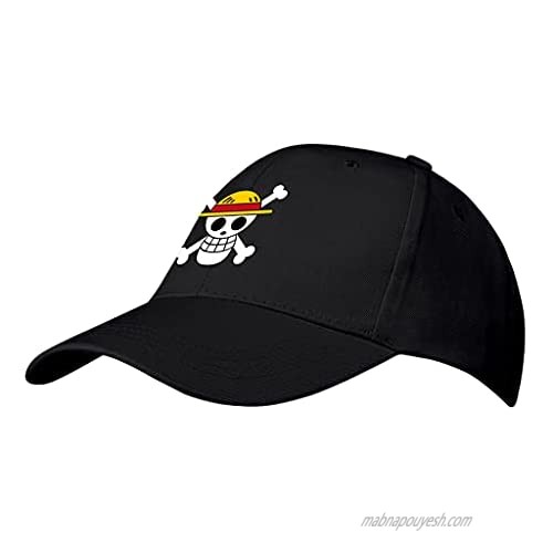 WIACBIL Anime Hat Adjustable Baseball Cap Printing Hat for Unisex Adult - Black