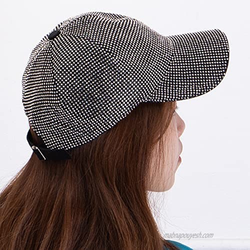 Women Rhinestone Crystals Baseball Cap Bling Bling Adjustable Sun Hat Hip Hop Caps Fashion Hats