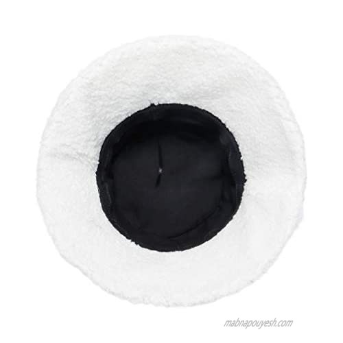 Appa Bucket Hat Women Winter Lamb Wool Bucket Hat Faux Fur Bucket Hat Lambswool Fisherman Hat (Lambwool-Khaki)