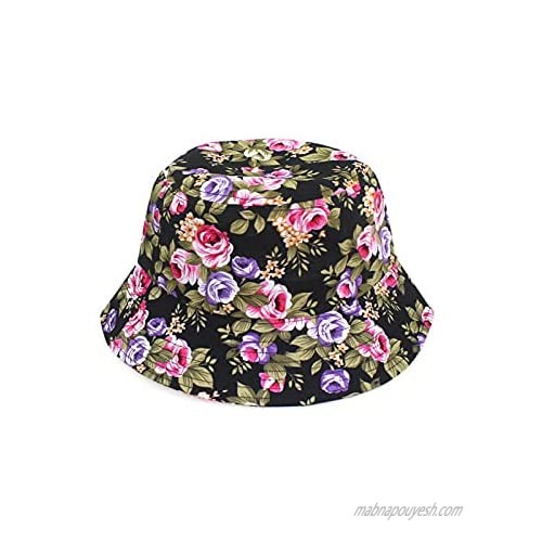 AWOCAN Print Bucket Hat Summer Fisherman Hat Travel Floral Cap Breathability and comfo