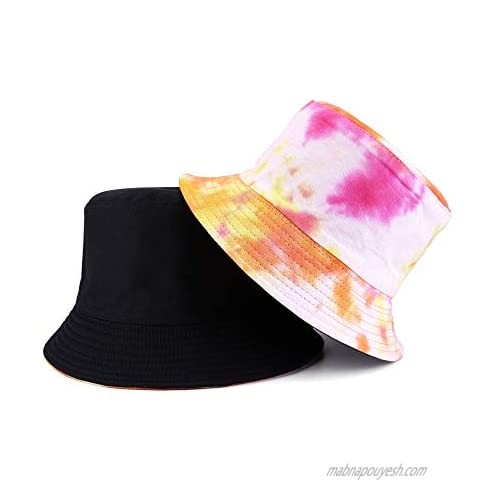 Ayliss Women Bucket Hat Fashion Reversible Cotton Fisherman Hat Packable Outdoor Sun Protection Travel Beach Sun Cap Hat