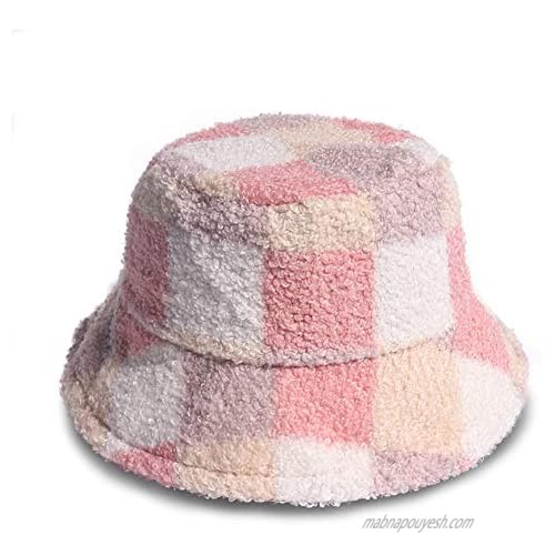 Bucket Hat for Womens Plaid Reversible Unisex Summer Outdoor Fisherman Cap