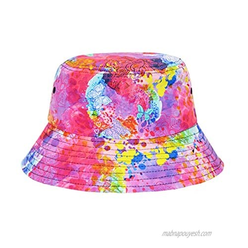Colorful Bucket Hats for Men Reversible Cool Printed Butterfly Bucket Hat Unisex Pattern Sun Protection