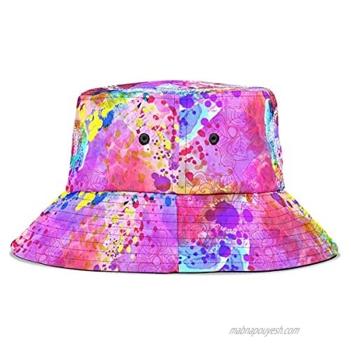 Colorful Bucket Hats for Men Reversible Cool Printed Butterfly Bucket Hat Unisex Pattern Sun Protection