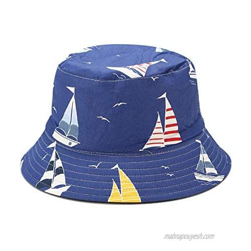 DianaWu Unisex Print Bucket Hat Fashion Sun Cap Summer Fishman Hat
