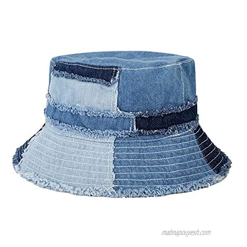 GuanGu Denim Bucket Hat for Women  Golf Bucket Hat Aesthetic  Packable Beach Sun Hat for Women  Mens Fishing Hat