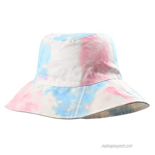 HH Family Tie Dye Bucket Hat for Women Cotton Outdoor Summer Sun Cap