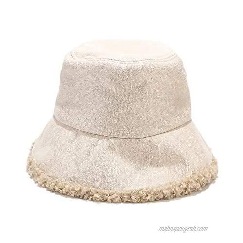 Mongous Womens Winter Warm Thick Cashmere Fisherman Cap Outdoor Bucket Hat