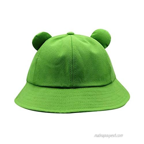 mosstyus Toddler Kids Adult Bucket Hat Cute Frog Cat Cotton Sun Hat Foldable Fishing Cap for Outdoor Travel Camping