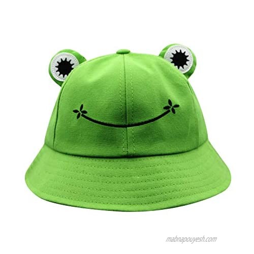 mosstyus Toddler Kids Adult Bucket Hat  Cute Frog Cat Cotton Sun Hat Foldable Fishing Cap for Outdoor Travel Camping