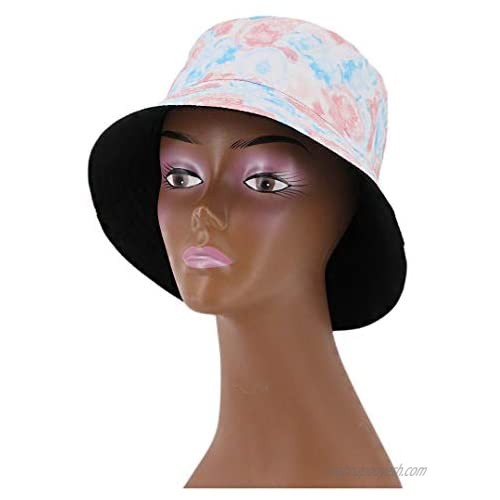 Naimo Unisex Reversible Tie Dye Printed Bucket Hat Summer Double-Side-Wear Fisherman Cap Travel Beach Sun Hat