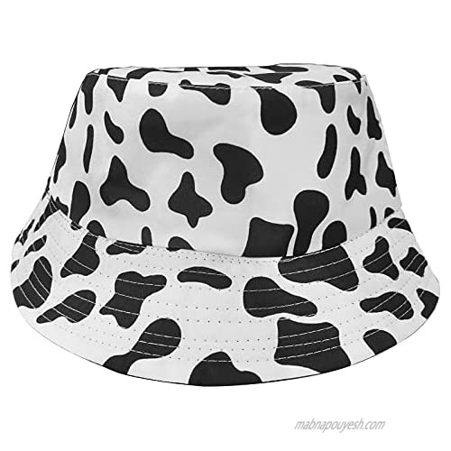 ROSTIVO Cow Print Bucket Hat for Women and Teen Girls Y2K Accessories