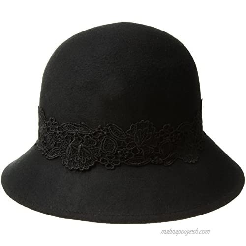 San Diego Hat Company Women's 2.5 Inch Brim Coche with Black Lace Trim