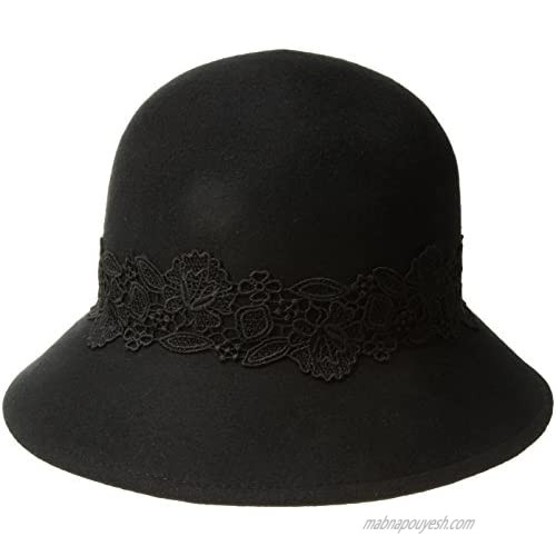 San Diego Hat Company Women's 2.5 Inch Brim Coche with Black Lace Trim