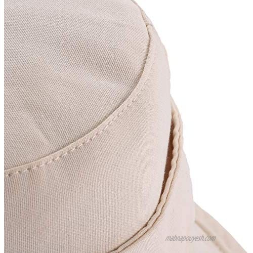 Summer Cotton Bucket Hat for Women Wide Brim Outdoor Sports Sun Hats with Butterfly Knotted Bow