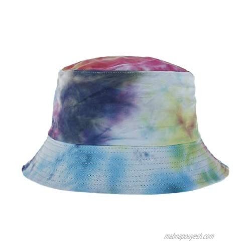 Vintage Reversible Bucket Hat Fisherman Hats Washable Cotton (Radiant Blue Pink)
