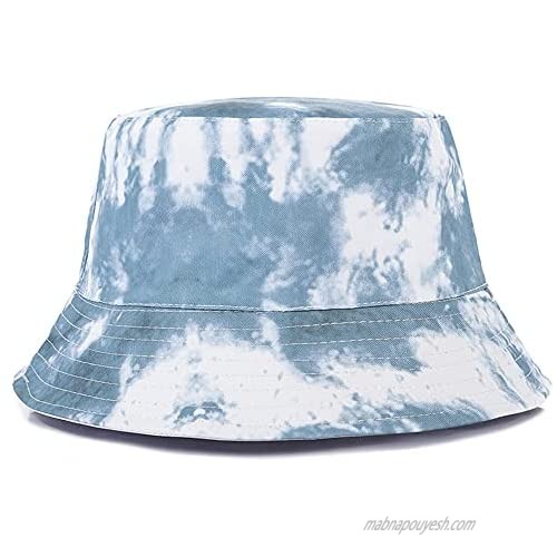 Women's Tie Dye Bucket Hat Double-Side-Wear Packable Reversible Multicolored Sun Hat