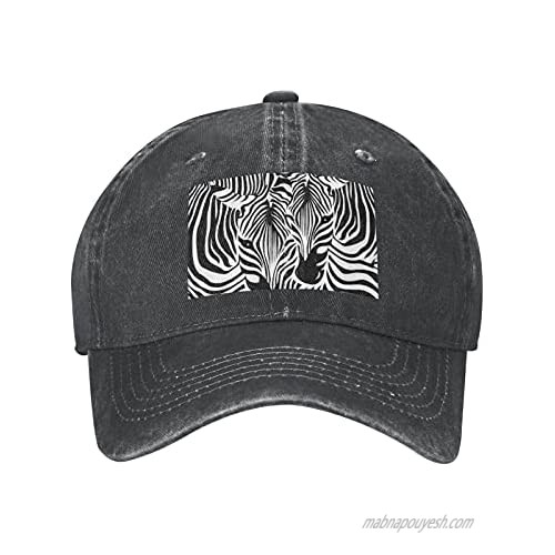Abstract Animal Zebra Adult Casual Cowboy HAT Mens Adjustable Baseball Cap Hats for MENAbstract Animal Zebra Black