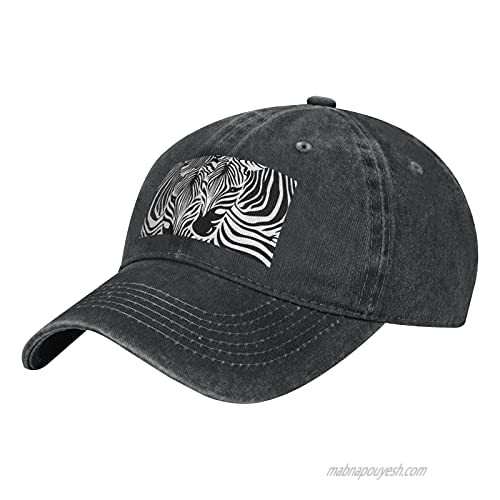 Abstract Animal Zebra Adult Casual Cowboy HAT  Mens Adjustable Baseball Cap  Hats for MENAbstract Animal Zebra Black