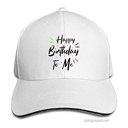 Happy Birthday to Me  Hat Funny Neutral Printing Truck Driver Cap Cowboy Hat Adjustable Skullcap Dad Hat for Men and Women White